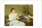 Arranging flowers for a spring bouquet by Victor Gabriel Gilbert