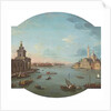 View of San Giorgio Maggiore, Venice, with the Punta della Dogana in the foreground by Antonio Joli