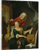 Portrait of a gentleman and his wife making music in an interior by Philip van Dijk
