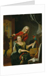 Portrait of a gentleman and his wife making music in an interior by Philip van Dijk