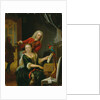 Portrait of a gentleman and his wife making music in an interior by Philip van Dijk