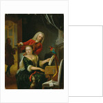 Portrait of a gentleman and his wife making music in an interior by Philip van Dijk