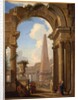 Capricci of Roman ruins with figures by Giovanni Paolo Pannini or Panini