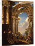 Capricci of Roman ruins with figures by Giovanni Paolo (circle of) Pannini or Panini