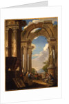 Capricci of Roman ruins with figures by Giovanni Paolo (circle of) Pannini or Panini