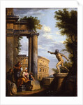 Capricci of Classical ruins with philosophers discoursing by Giovanni Paolo Pannini or Panini