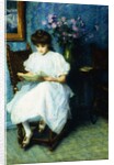 Reading in the Parlor, by School American