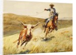 Roping A Steer by Edward Borein