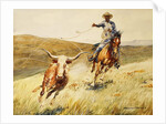 Roping A Steer by Edward Borein