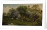 Girl on a Hillside, Apple Blossoms, 1874 by Martin Johnson Heade