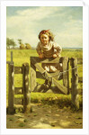 Young Girl Swinging on a Gate by John George Brown