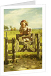 Young Girl Swinging on a Gate by John George Brown