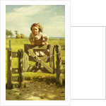 Young Girl Swinging on a Gate by John George Brown