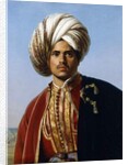 Portrait of an Ottoman Prince, Half Length, in Red and Gold by Francois Henri Alexandre La Fond