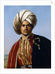Portrait of an Ottoman Prince, Half Length, in Red and Gold by Francois Henri Alexandre La Fond