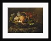 A Pineapple, Grapes, Peaches and Apricots in a Basket by Johan Laurents Jensen