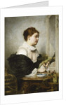 A Young Girl with Parakeets by Charles Joshua Chaplin