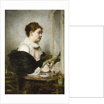A Young Girl with Parakeets by Charles Joshua Chaplin