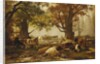 Cattle in a Wooded River Landscape by Auguste Francois Bonheur