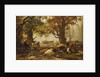 Cattle in a Wooded River Landscape by Auguste Francois Bonheur