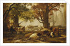Cattle in a Wooded River Landscape by Auguste Francois Bonheur
