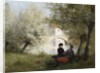 Along the River; Au Bord de la Riviere by Jules Frederic Ballavoine