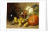 A Still Life with a Wine Flagon, a Basket, Pears, Onions, Cauliflowers, Cabbages, Garlic and a Pumpkin by Eugene Claude