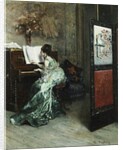 A Lady Playing the Piano in an Interior by Raimundo de Madrazo y Garreta