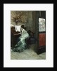 A Lady Playing the Piano in an Interior by Raimundo de Madrazo y Garreta