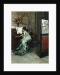 A Lady Playing the Piano in an Interior by Raimundo de Madrazo y Garreta