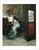 A Lady Playing the Piano in an Interior by Raimundo de Madrazo y Garreta
