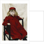 Portrait of Harriet Fischer, Small Three-Quarter Length, Wearing a Red Dress, 1896 by Paul Fischer