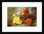 Daisies, Begonia, and Other Flowers in Pots by Eugene Henri Cauchois