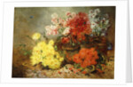 Daisies, Begonia, and Other Flowers in Pots by Eugene Henri Cauchois
