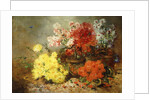 Daisies, Begonia, and Other Flowers in Pots by Eugene Henri Cauchois
