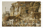 Bruhma Ghat, Benares, India 1830s by James Prinsep