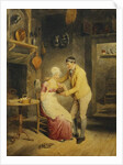 Idle Moments: a Boy Showing a Girl a Nest of Fledgelings in an Interior by Thomas Heaphy