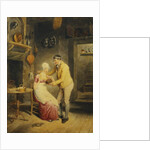 Idle Moments: a Boy Showing a Girl a Nest of Fledgelings in an Interior by Thomas Heaphy
