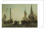 Unloading Fishing Boats on the Quay, Brittany by Hector Caffieri