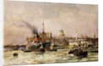 Shipping on the Thames Below St. Paul's, 1930 by Charles Edward Dixon