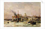 Shipping on the Thames Below St. Paul's, 1930 by Charles Edward Dixon