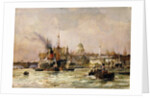 Shipping on the Thames Below St. Paul's, 1930 by Charles Edward Dixon