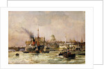 Shipping on the Thames Below St. Paul's, 1930 by Charles Edward Dixon