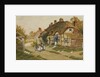 Children Playing Outside a Cottage in a Village by Arthur Claude Strachan