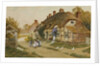 Children Playing Outside a Cottage in a Village by Arthur Claude Strachan