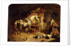 The Interior of a Stable with a Dapple Grey Horse in Harness, with Ducks, Goats, and a Cockerel by a Manger, 1843 by John Frederick Herring Snr