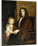 Portrait of Thomas Rowe and His Son, Seated Three-Quarter Length, the Former in a Brown Gown, the Latter in a Brown Dress and Wrap by John Riley