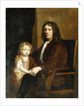 Portrait of Thomas Rowe and His Son, Seated Three-Quarter Length, the Former in a Brown Gown, the Latter in a Brown Dress and Wrap by John Riley