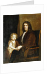 Portrait of Thomas Rowe and His Son, Seated Three-Quarter Length, the Former in a Brown Gown, the Latter in a Brown Dress and Wrap by John Riley