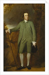 Portrait of George Morewood, Standing Full Length, in a Green Coat, Waistcoat and Breeches, Holding a Hat in His Left Hand, a Cane in His Right by George Romney